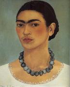 Frida Kahlo Self-Portrait with Necklace oil painting artist